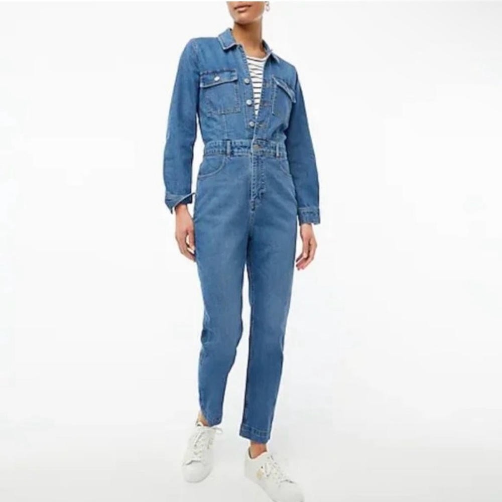 J Crew Factory Denim Utility Jumpsuit